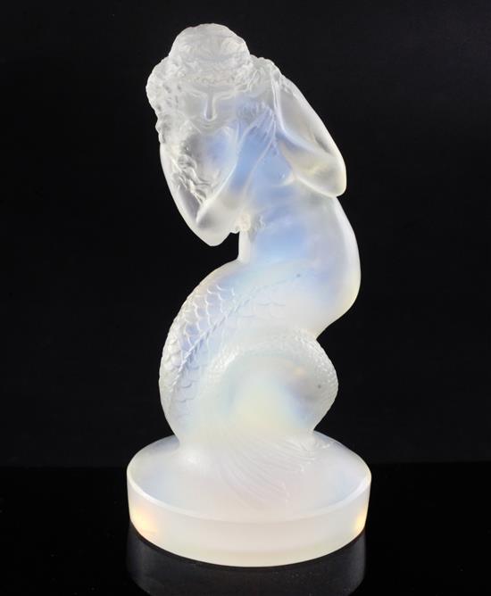 Naiade/Large Mermaid. A glass mascot by René Lalique, introduced 1920, No. 832 13.1cm.